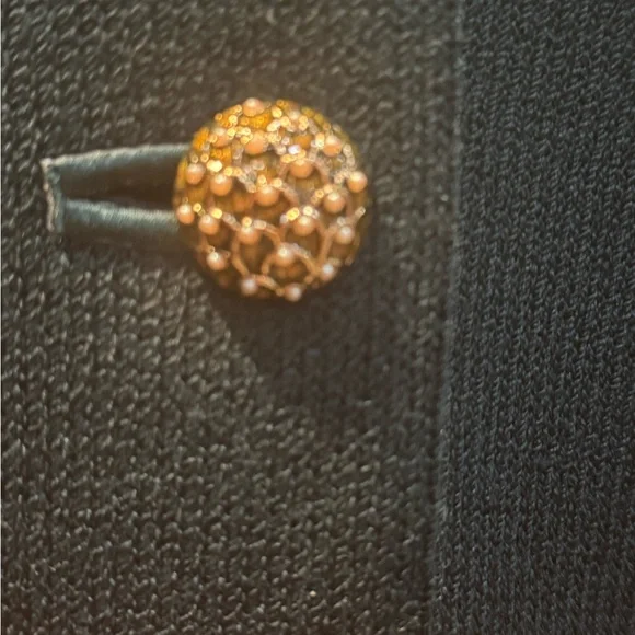 St. John Collection Green Blazer with Logo Buttons Leather Trim - Picture 5 of 8